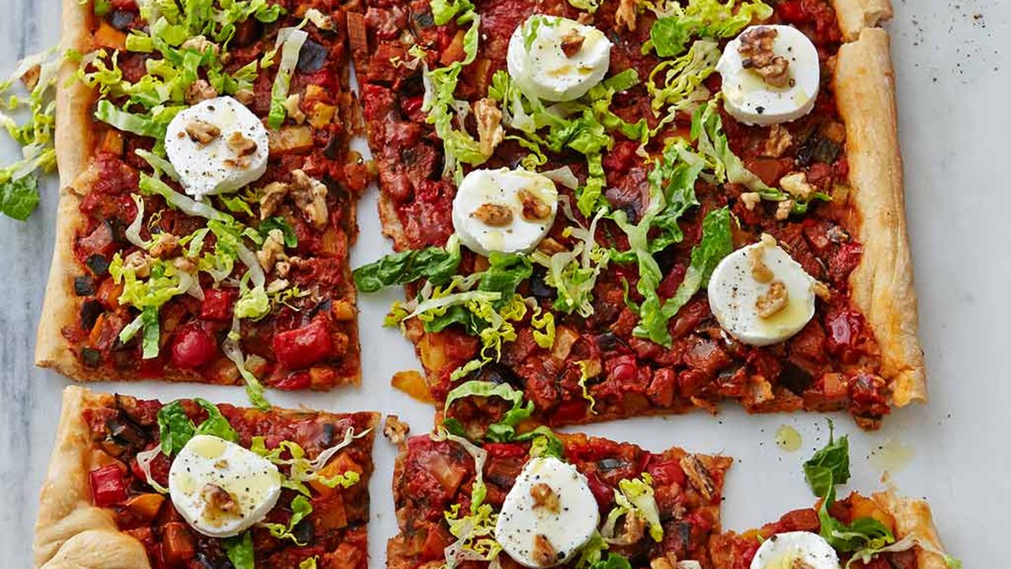 Pizza mit Ratatouille Rezept