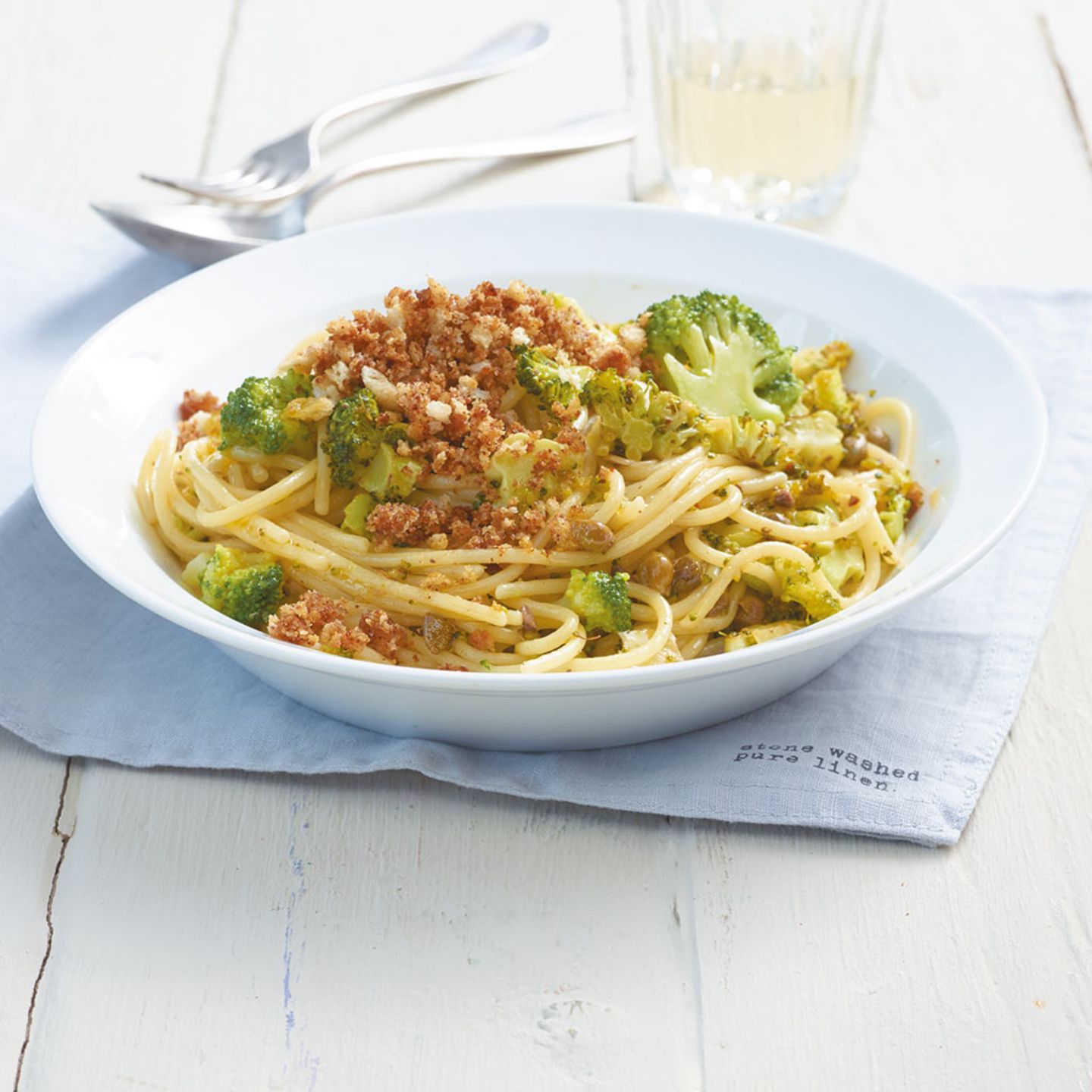 Broccoli-Spaghetti mit Bröseln