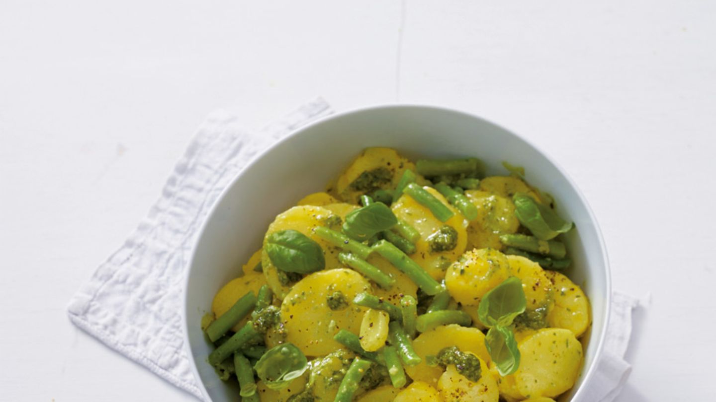 Kartoffelsalat mit Pesto und Bohnen Rezept