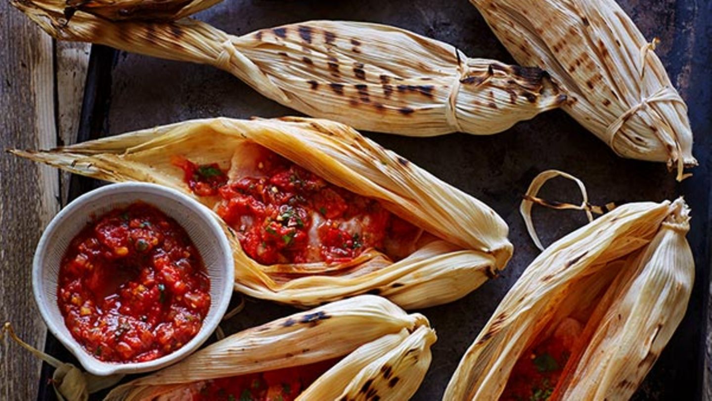 Rotbarsch im Maisblatt mit Chipotlesauce Rezept