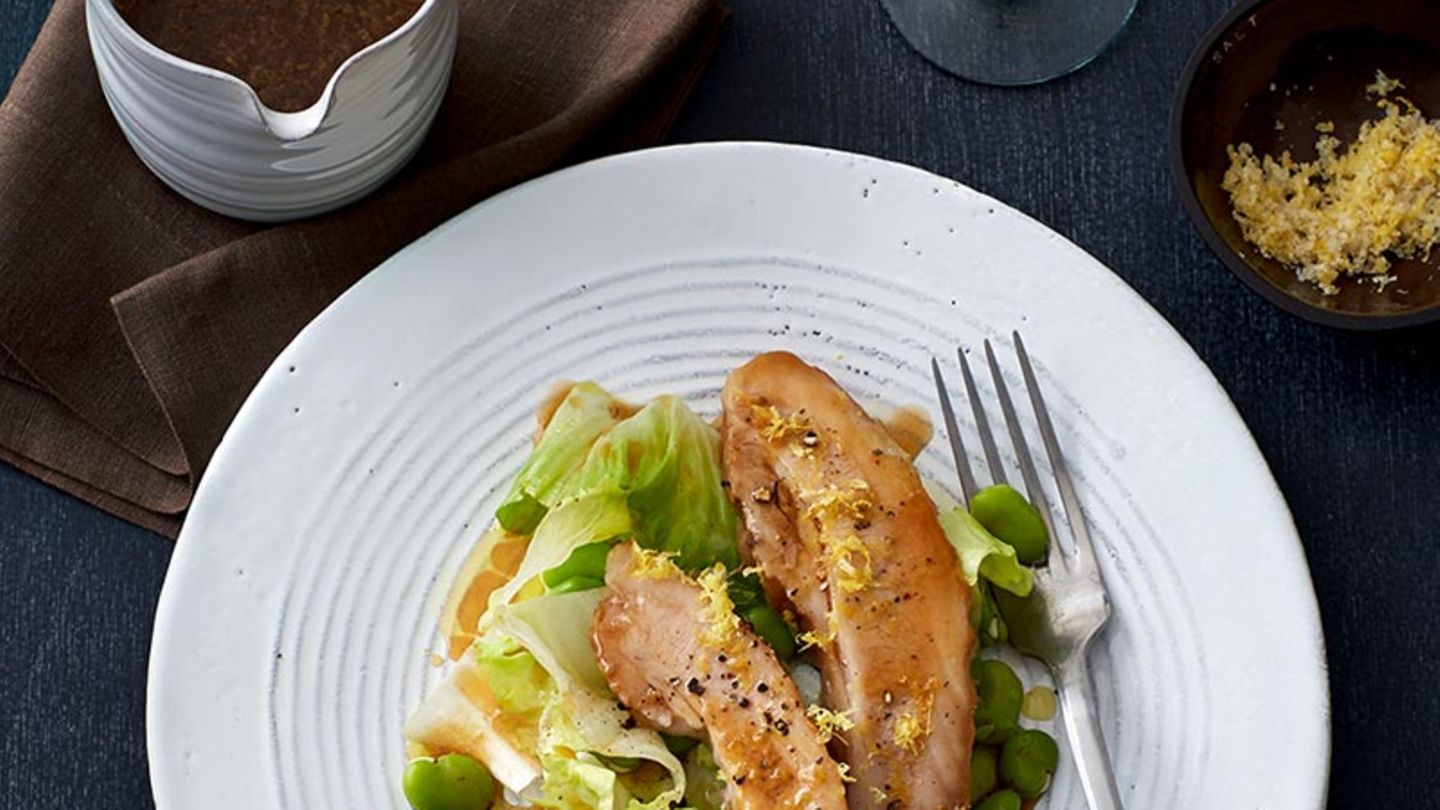 Geschmorte Schweinebacke mit Bohnensalat Rezept