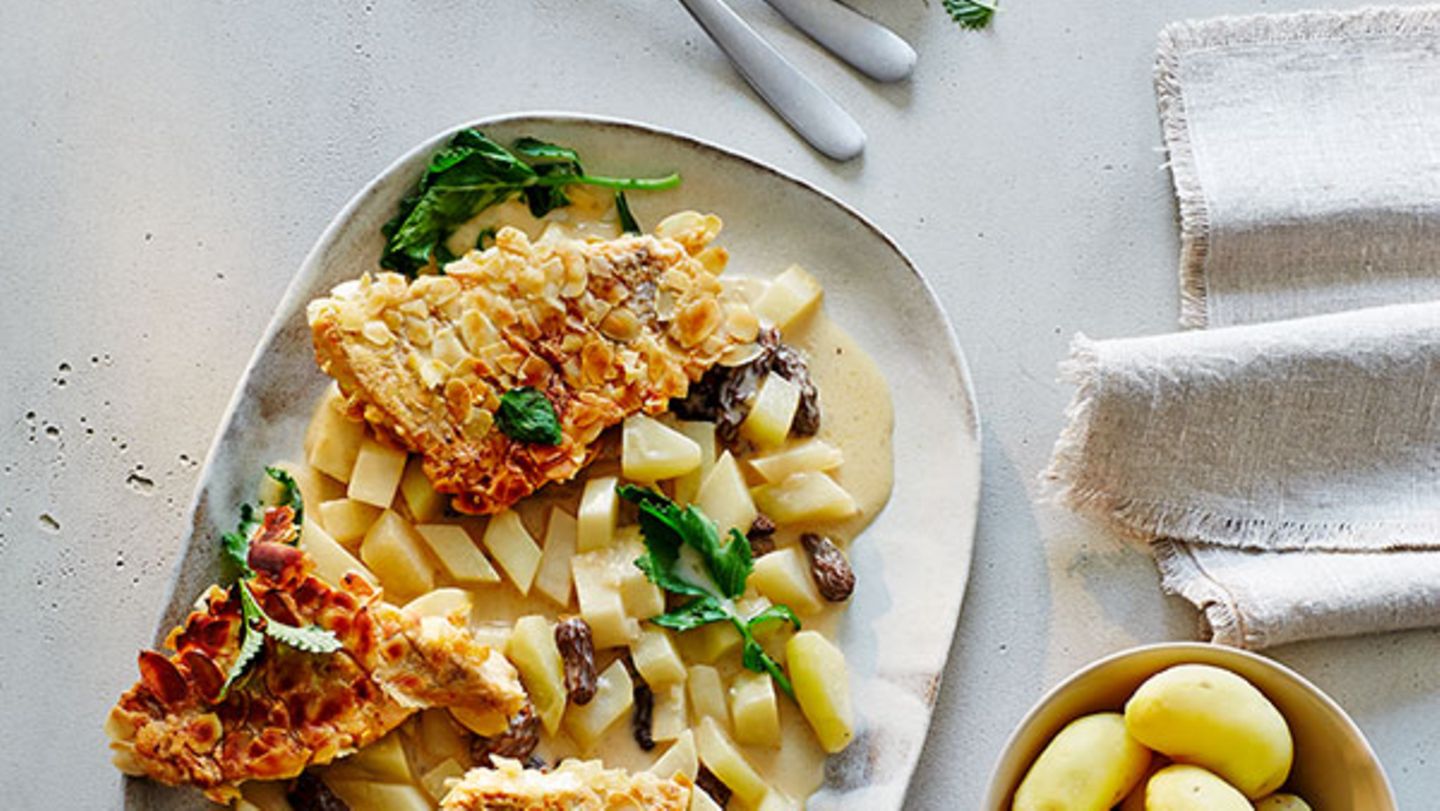 Saibling in Mandelpanierung Rezept