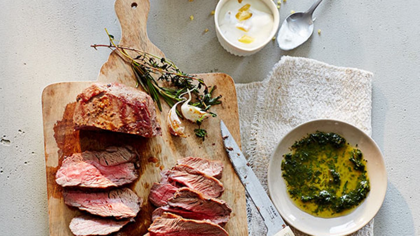 Tagliata von der Lammhüfte mit Bohnenbulgur Rezept