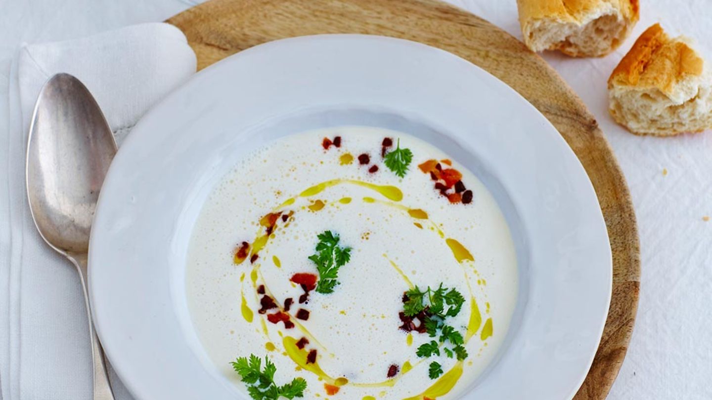 Parmesan-Suppe mit Chorizo und Aprikosen Rezept