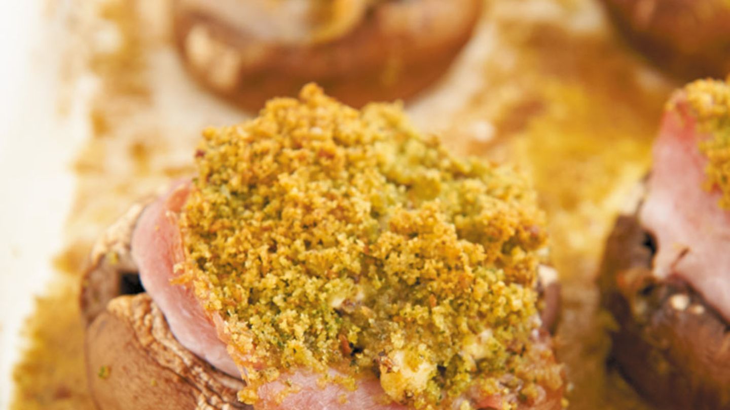 Champignons mit Frischkäsefüllung und Schinken Rezept