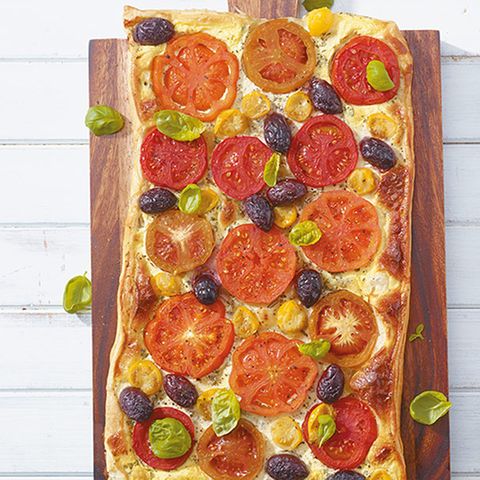 Tomaten-Quiche mit Oliven