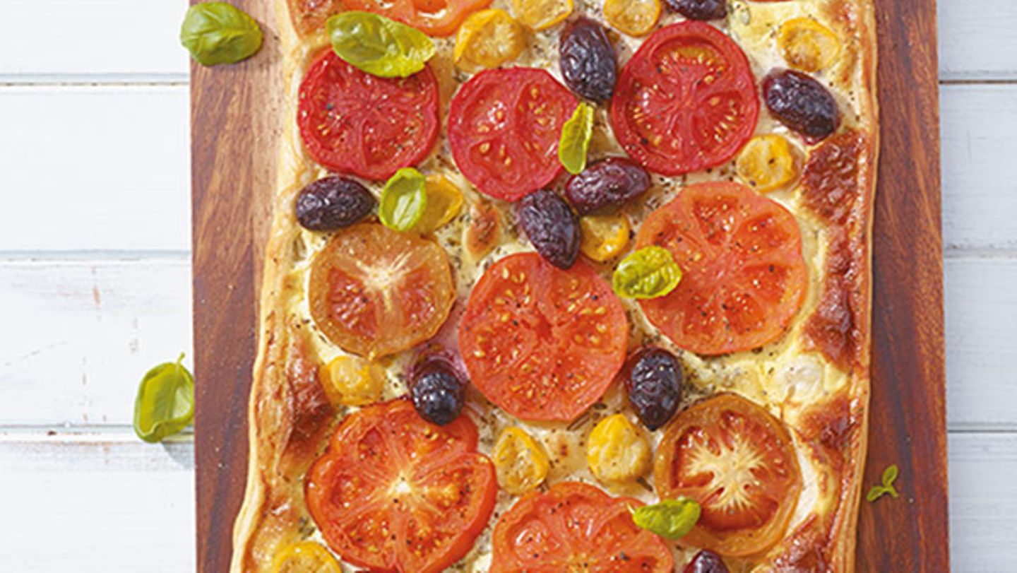 Tomaten-Quiche mit Oliven Rezept