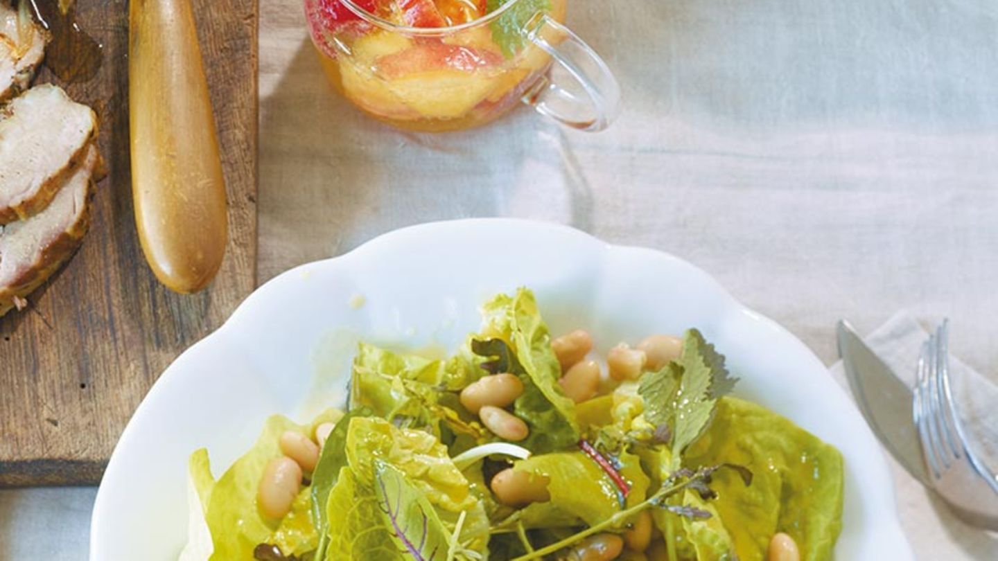 Grüner Salat mit Bohnen Rezept