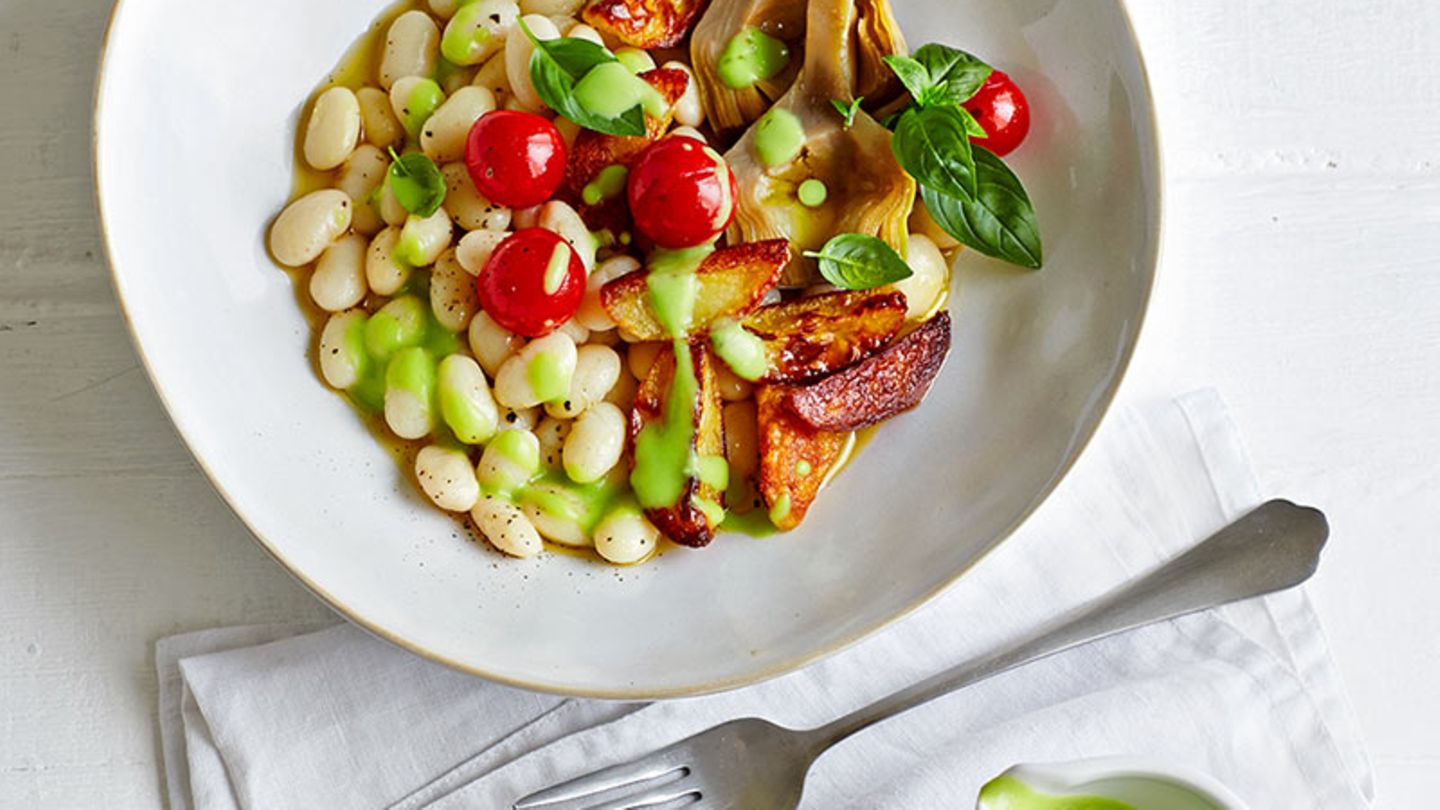 Palbohnen-Gemüse mit Artischocken Rezept