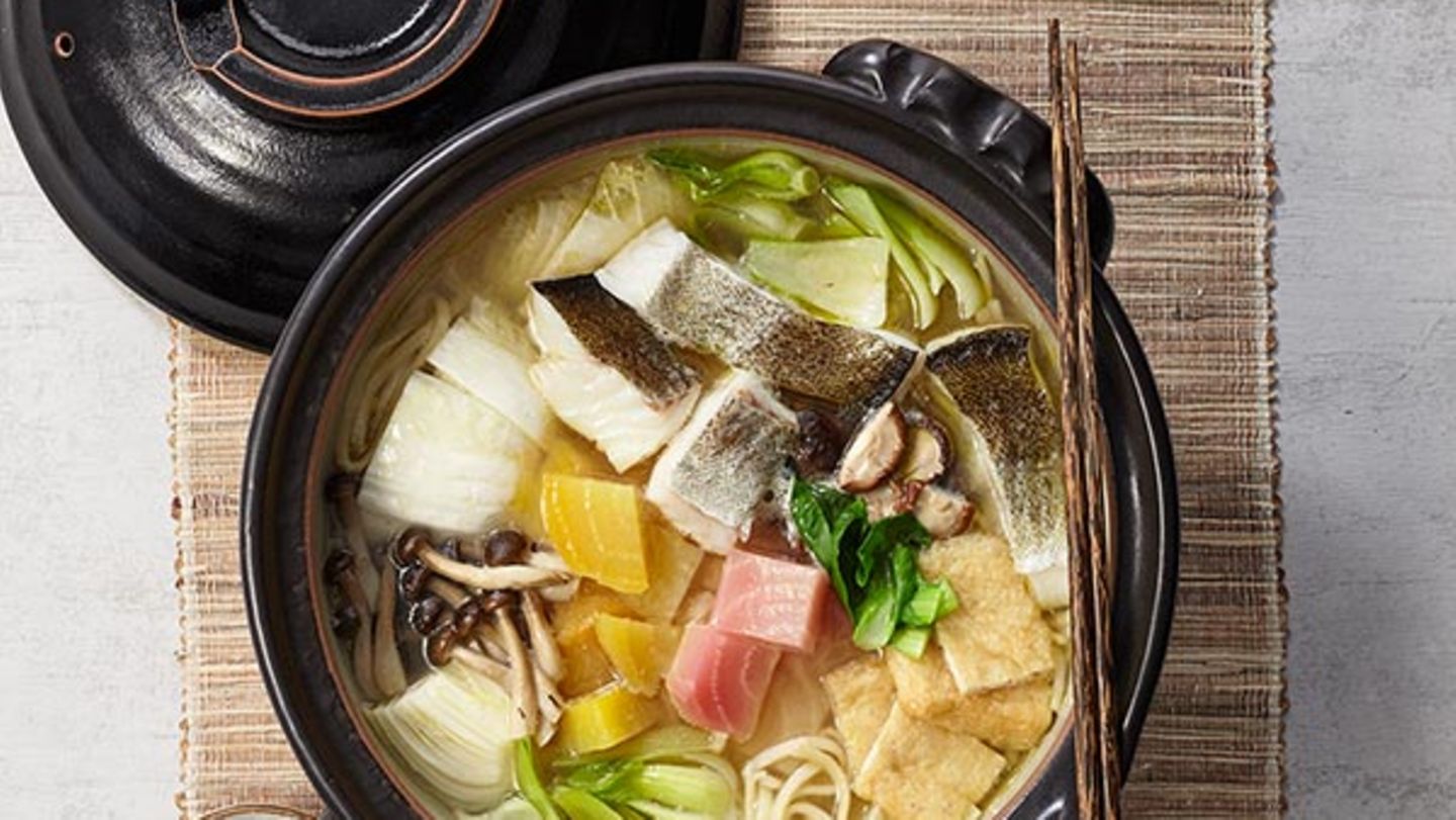 Nabe mit Gemüse und Kabeljau Rezept