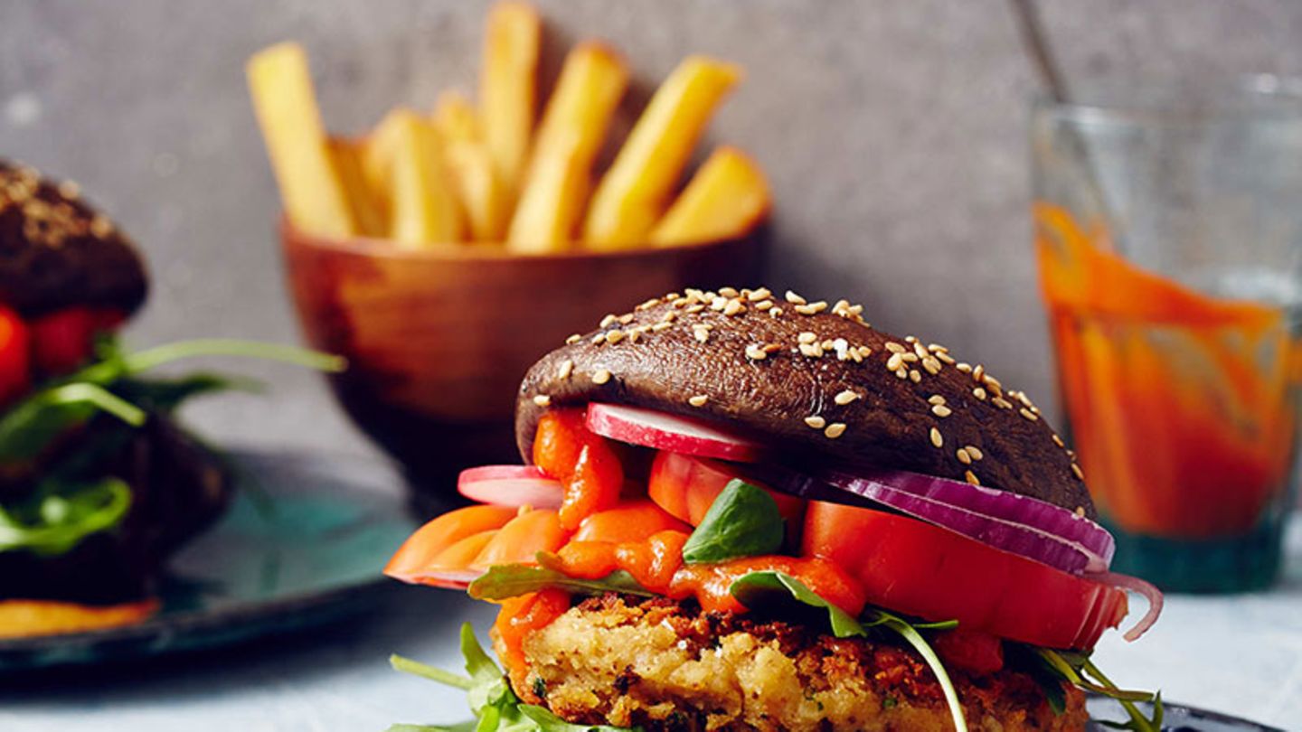 Portobello-Burger mit Linsenfrikadelle Rezept