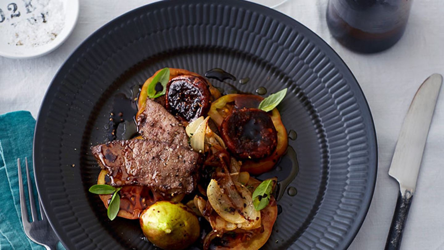 Rinderleber mit Tomaten und Feigen Rezept