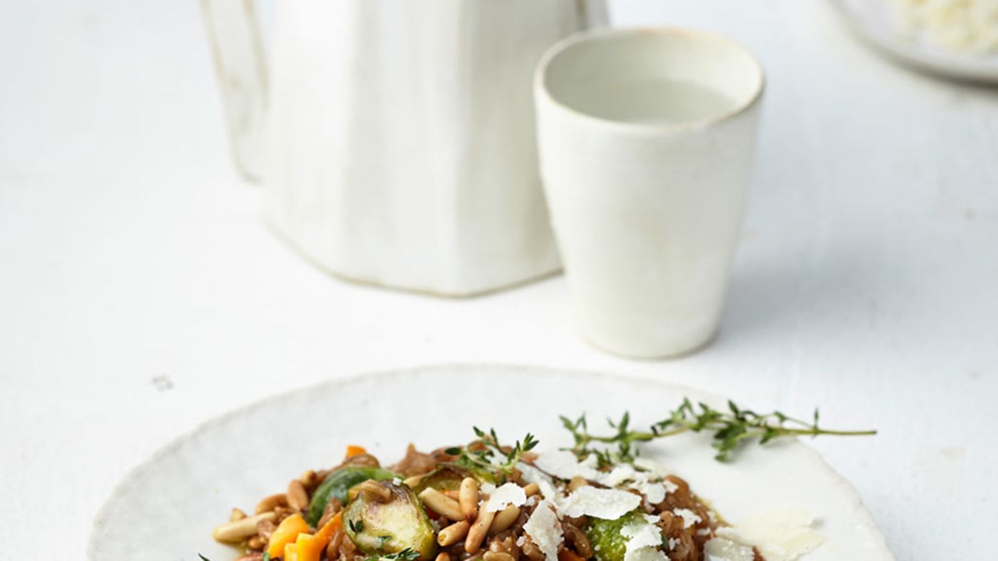 Dinkel-Risotto mit Rosenkohl Rezept