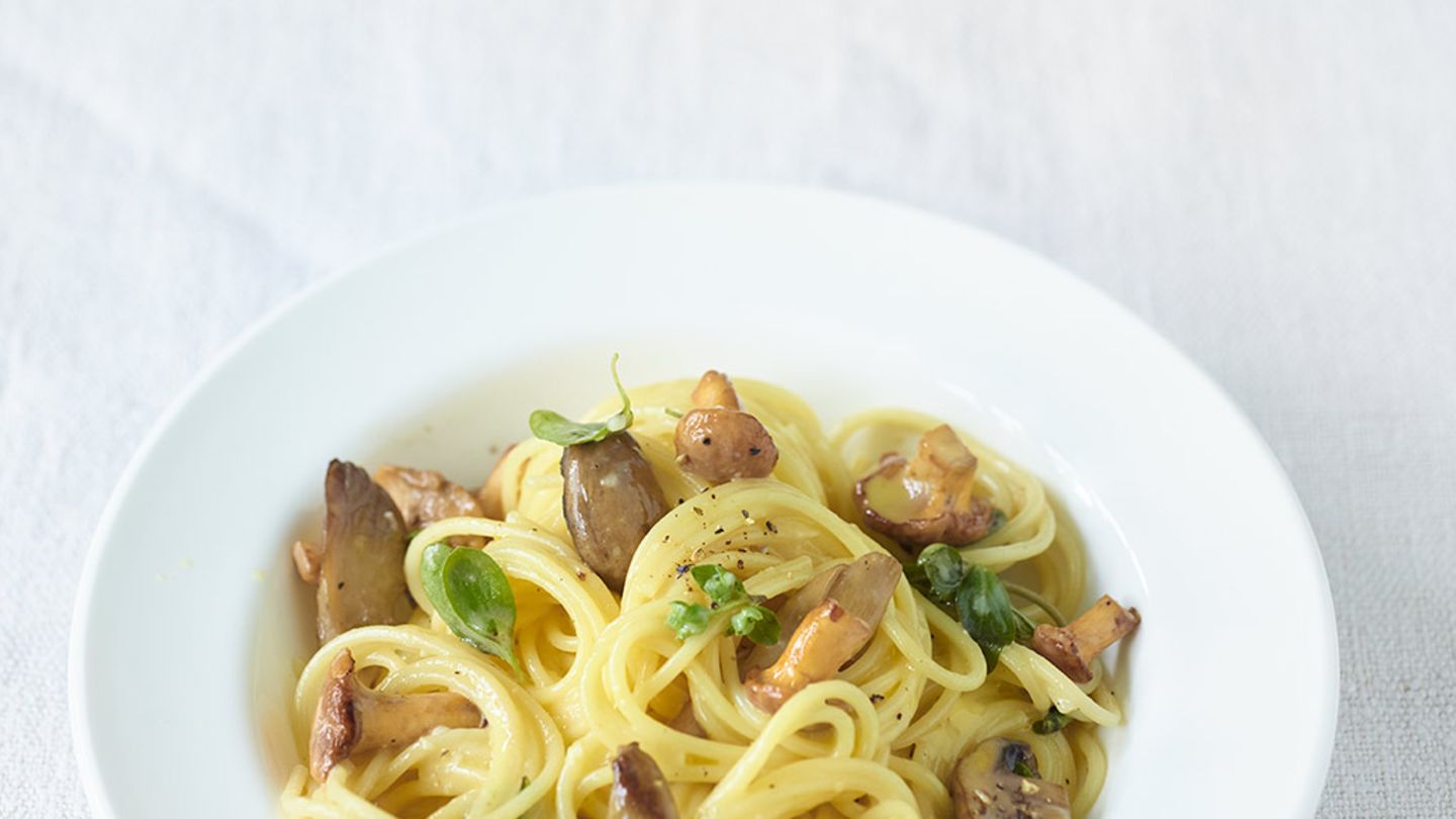 Pilz-Carbonara mit Bergkäse Rezept