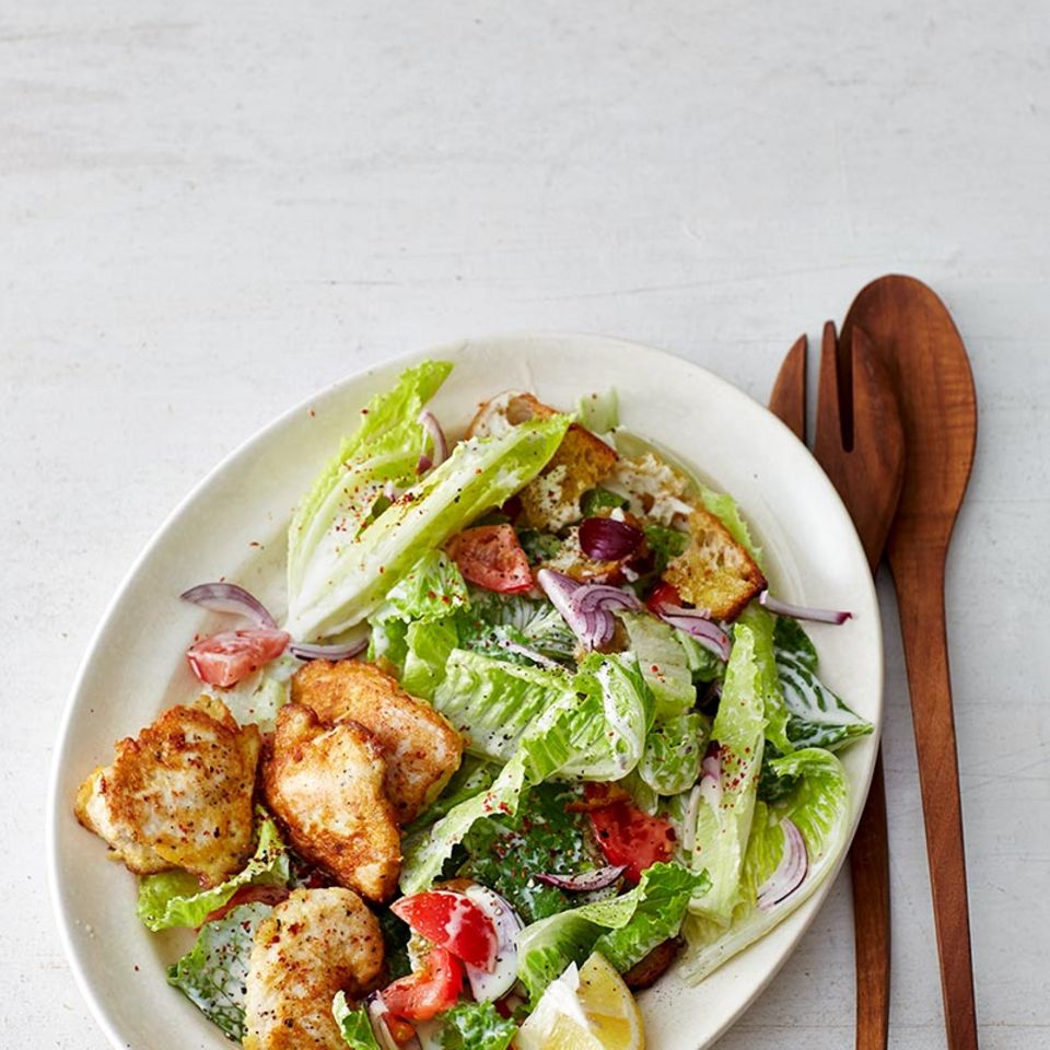 Chicken Piccata mit Römersalat