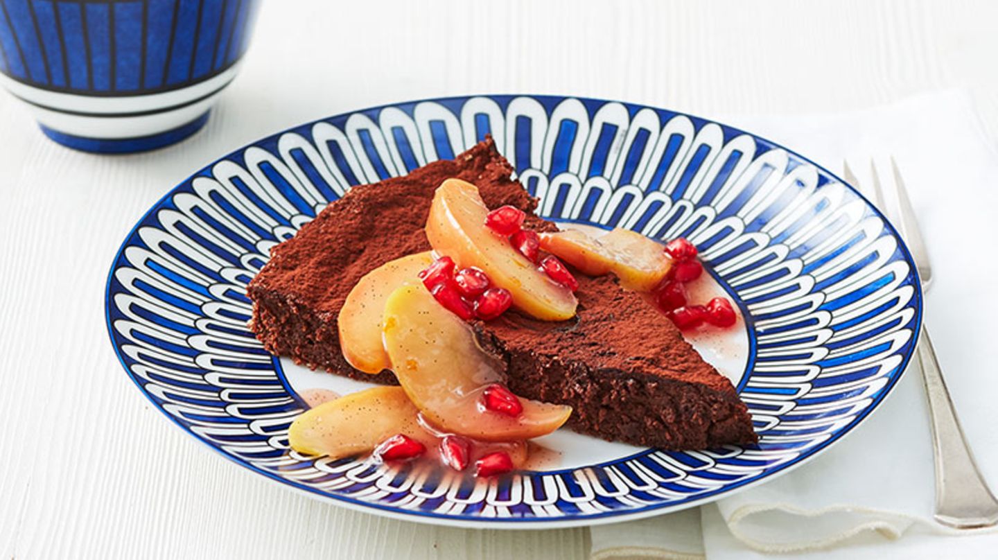 Gâteau au chocolat mit Apfelkompott Rezept