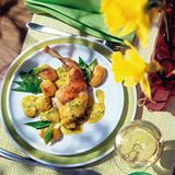 Kaninchen mit Kräuter-Senfsauce