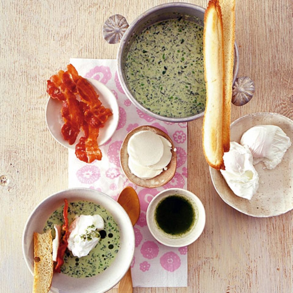 Erbsen-Rauke-Suppe