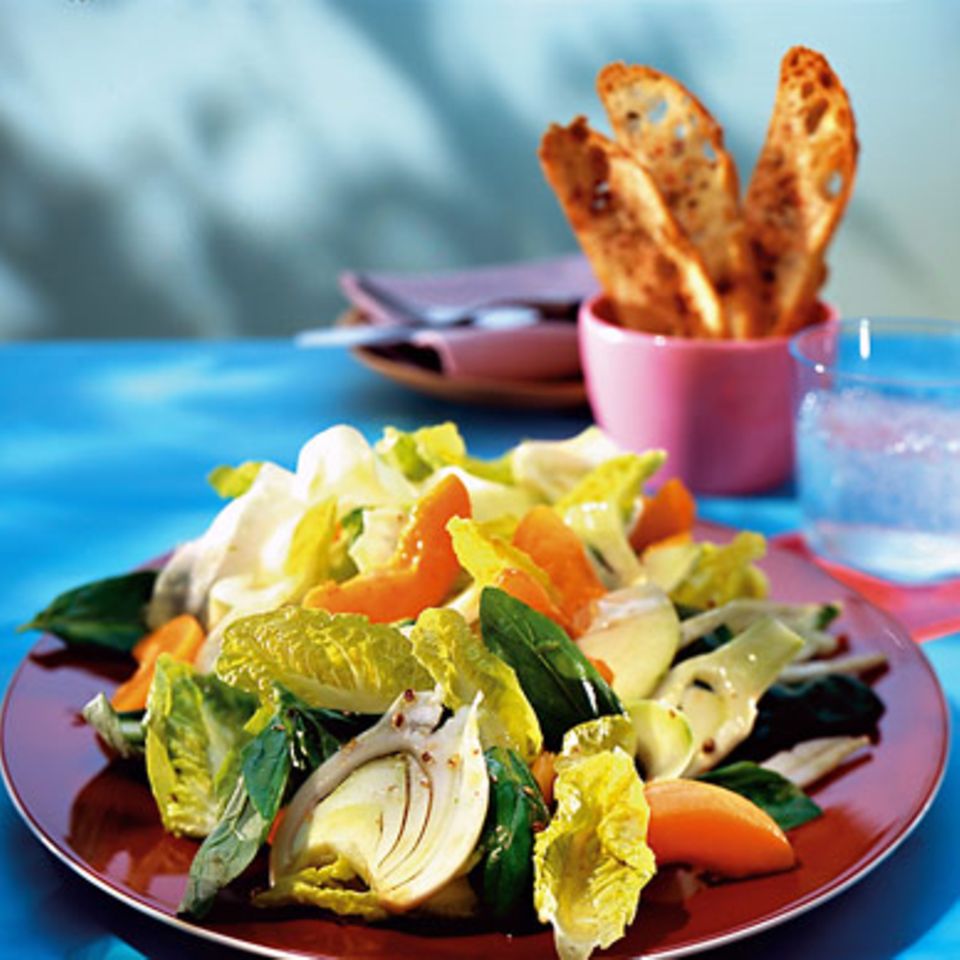 Frühlingssalat mit Aprikosen und Fenchel