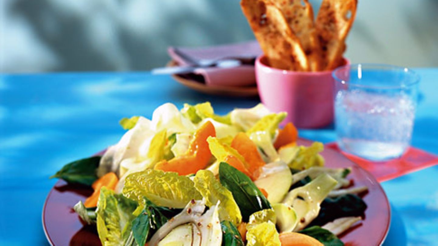 Frühlingssalat mit Aprikosen und Fenchel Rezept