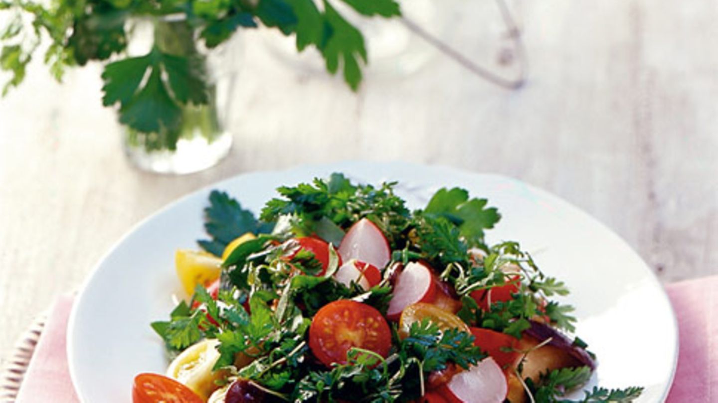 Kräutersalat mit Pilzen Rezept