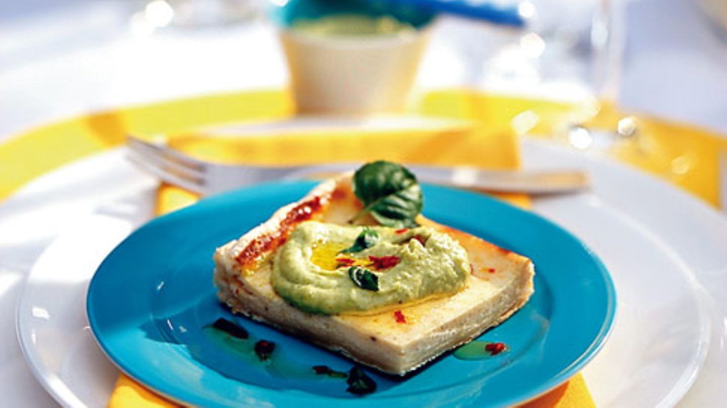 Blätterteig-Quiche mit Erbsenpüree Rezept