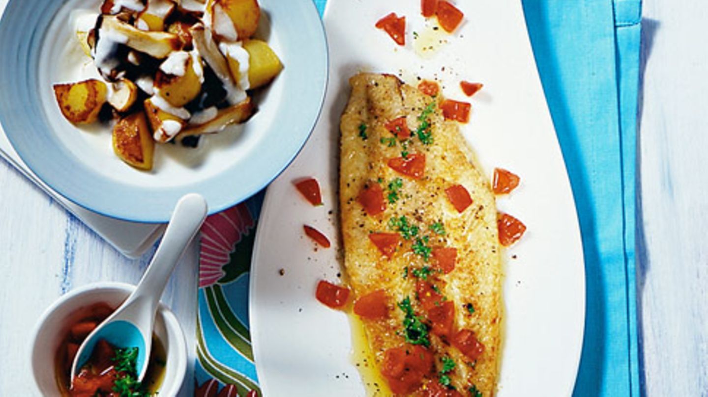Seezunge mit Steinpilz-Béchamelkartoffeln Rezept