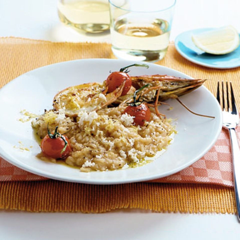 Meerrettich-Zitronen-Risotto mit Garnele