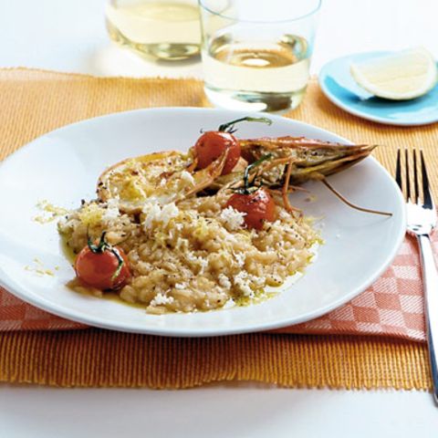 Meerrettich-Zitronen-Risotto mit Garnele