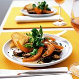 Kürbis mit Shiitake-Feldsalat