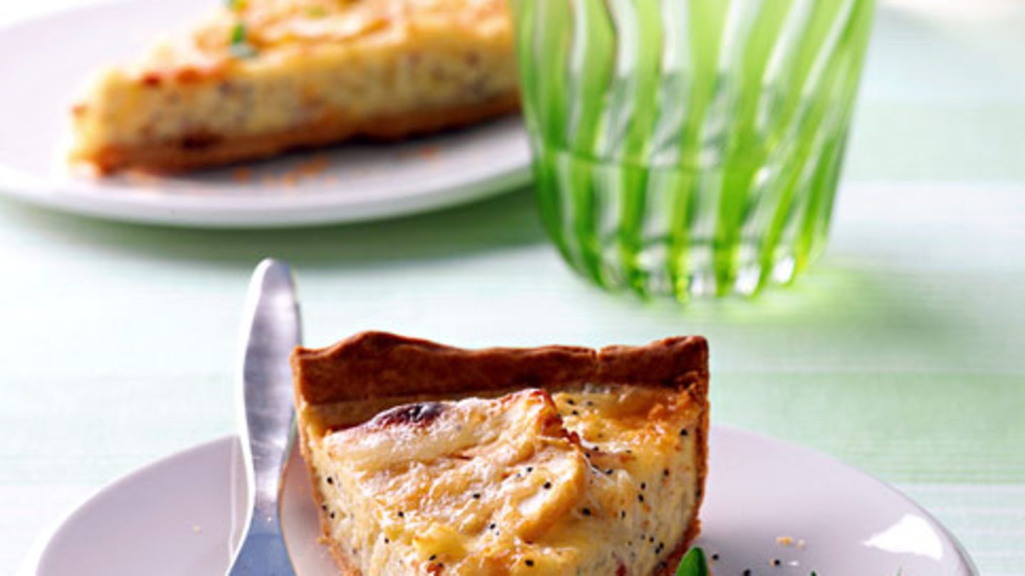 Zwiebel-Apfel-Quiche mit Mohn Rezept
