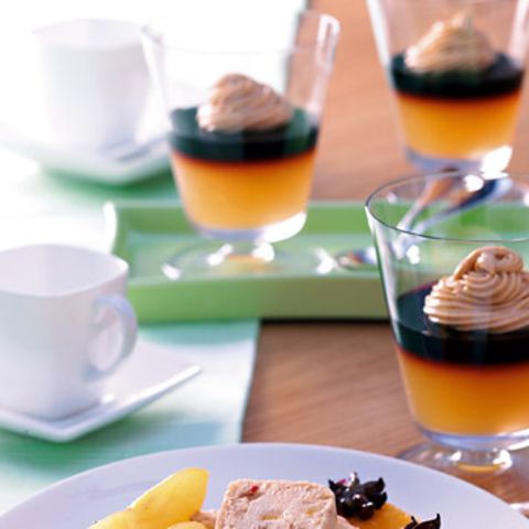 Apfel-Kaffee-Gelee mit Karamellcreme
