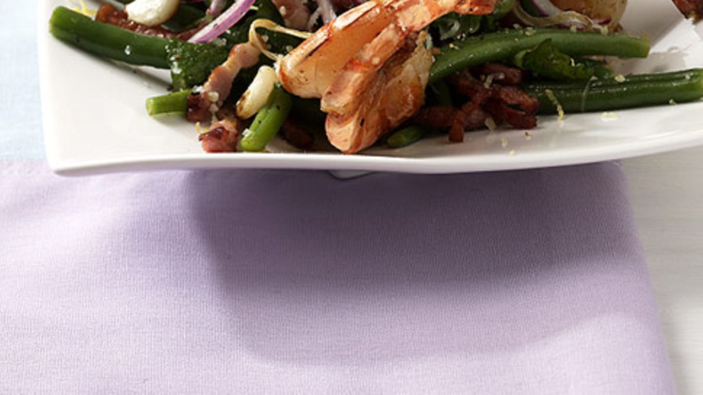 Bohnen-Garnelen-Salat Rezept