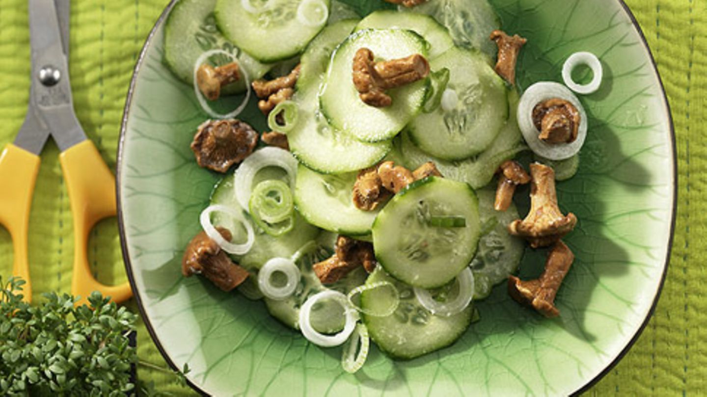 Gurkensalat mit Pfifferlingen Rezept