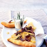 Kartoffel-Zwiebel-Pizza