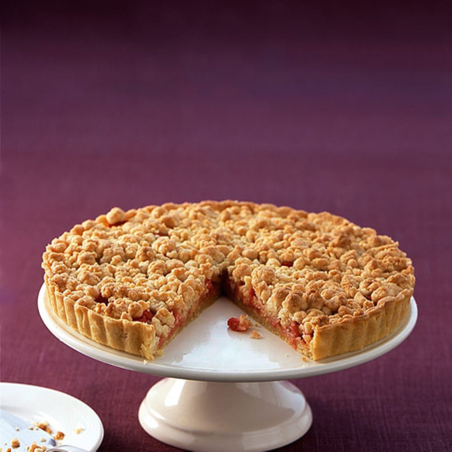 Rhabarberkuchen mit Muskatstreuseln