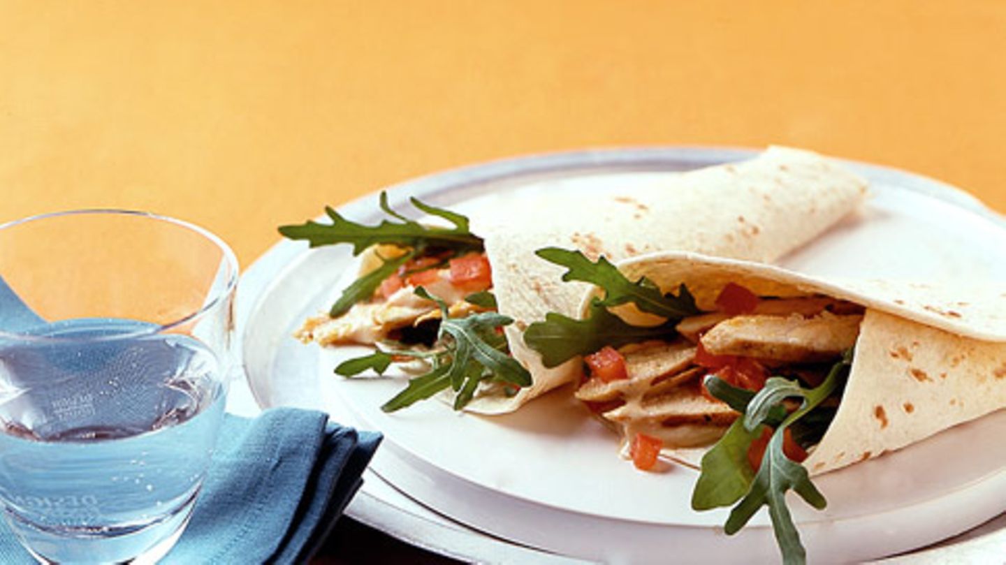Hähnchen-Tortillas mit Currymayonnaise Rezept