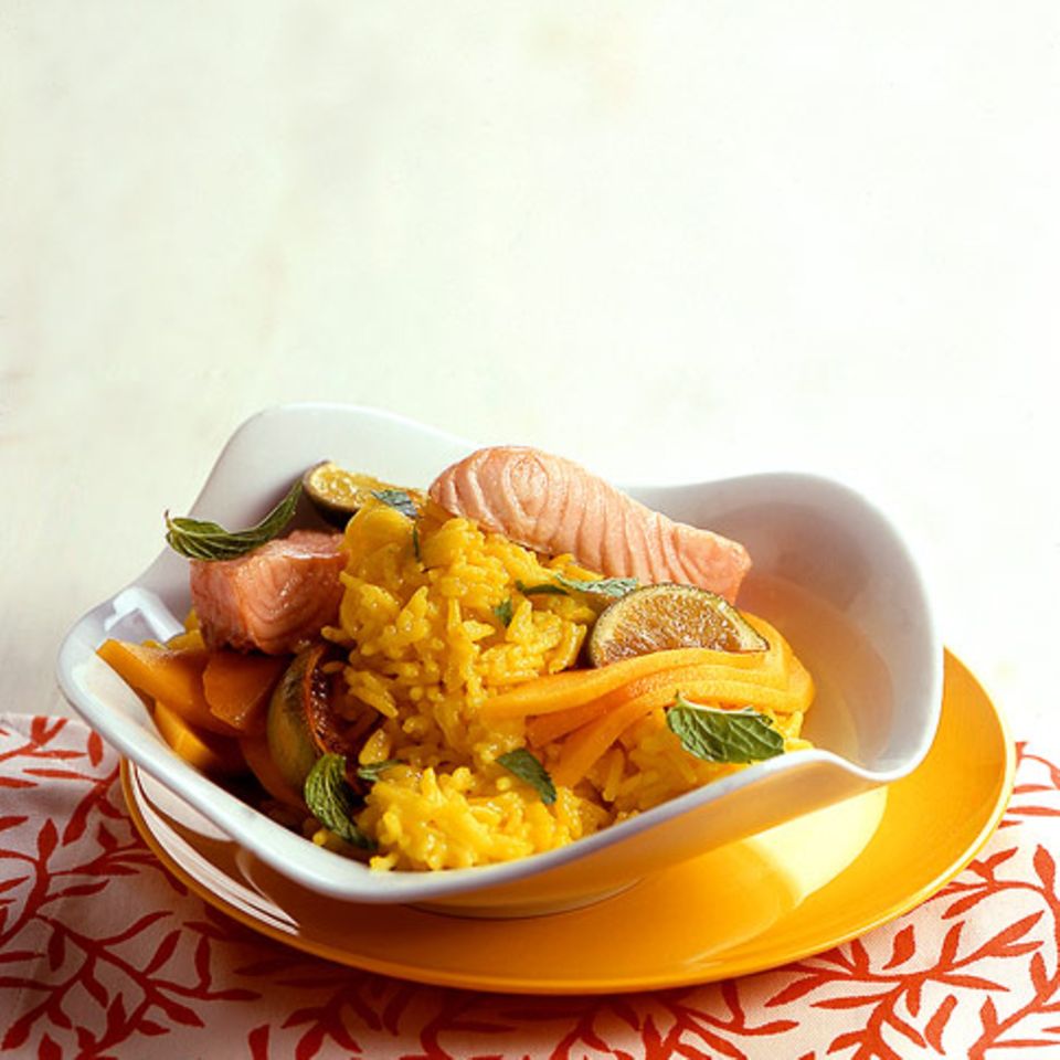 Lachs mit Safranreis