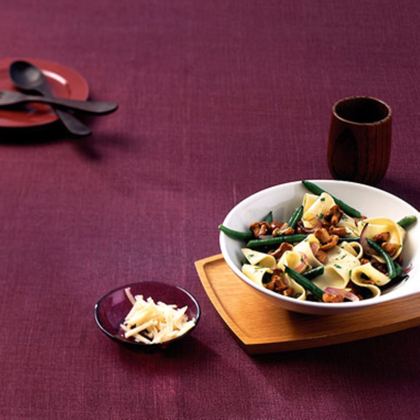 Pappardelle mit Pfifferlingen und Bohnen