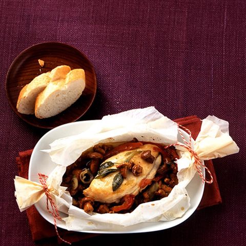 Hähnchenpäckchen mit Pfifferlingen