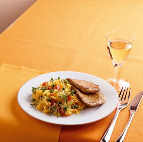 Basmatireis mit Safran und Gemüse