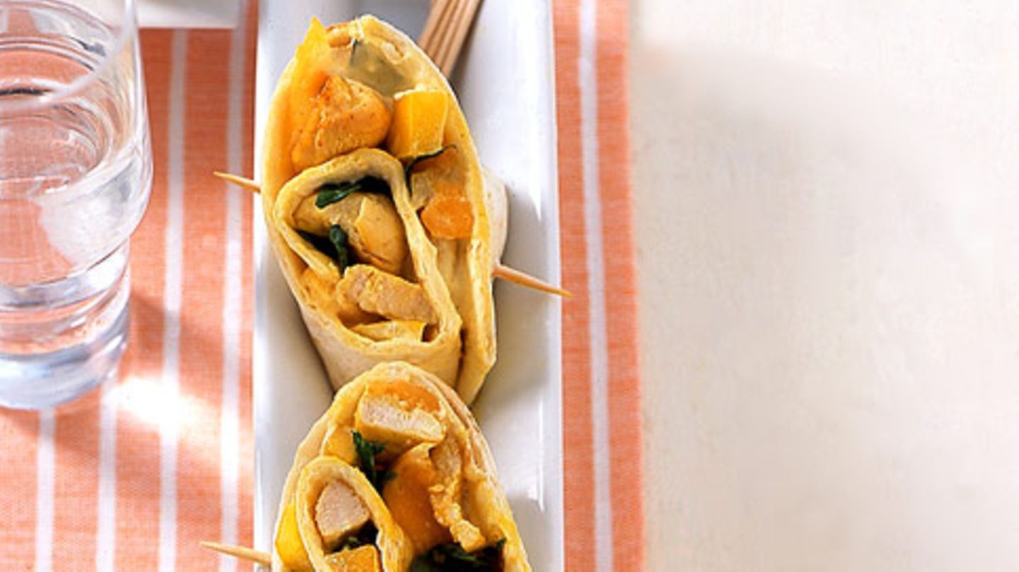 Pikante Hähnchen-Mango-Röllchen Rezept