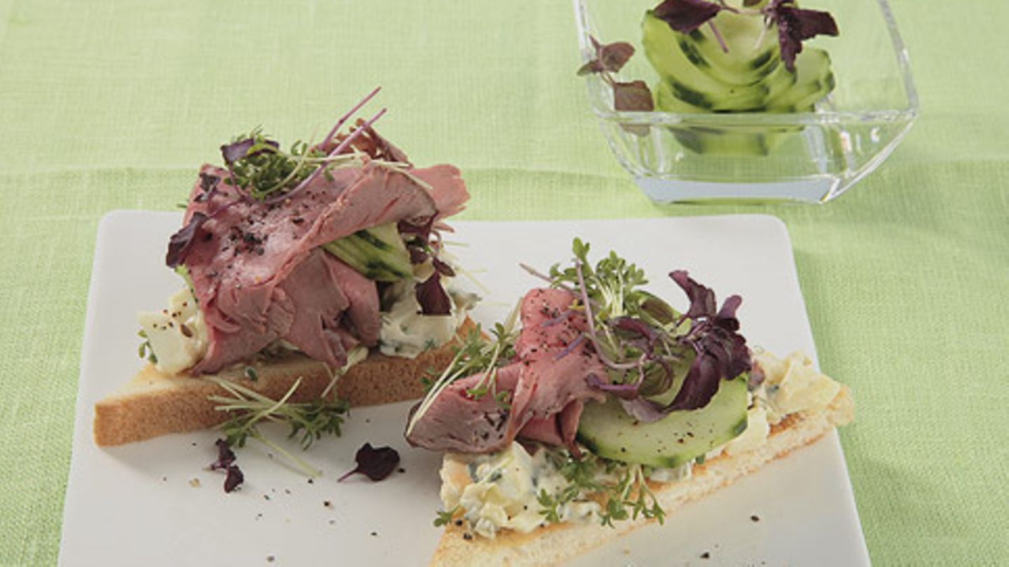 Roastbeef-Gurken-Toast Rezept