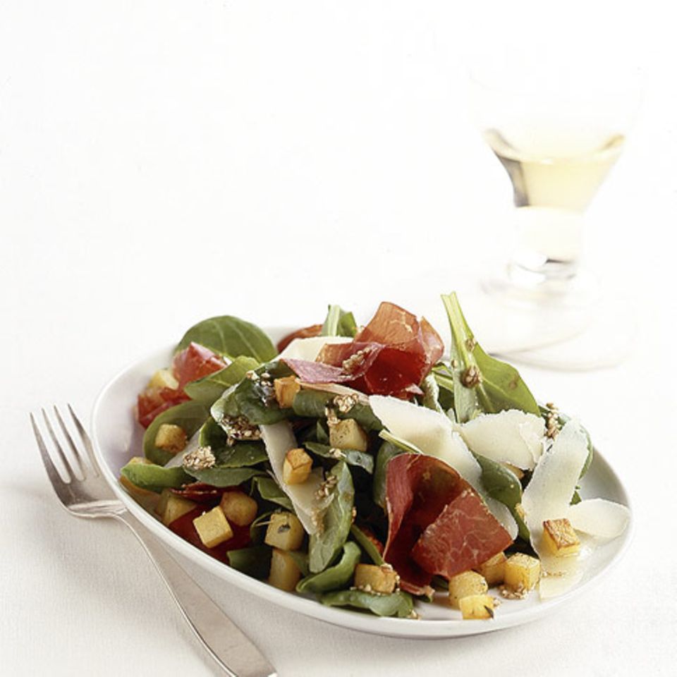 Lauwarmer Feldsalat