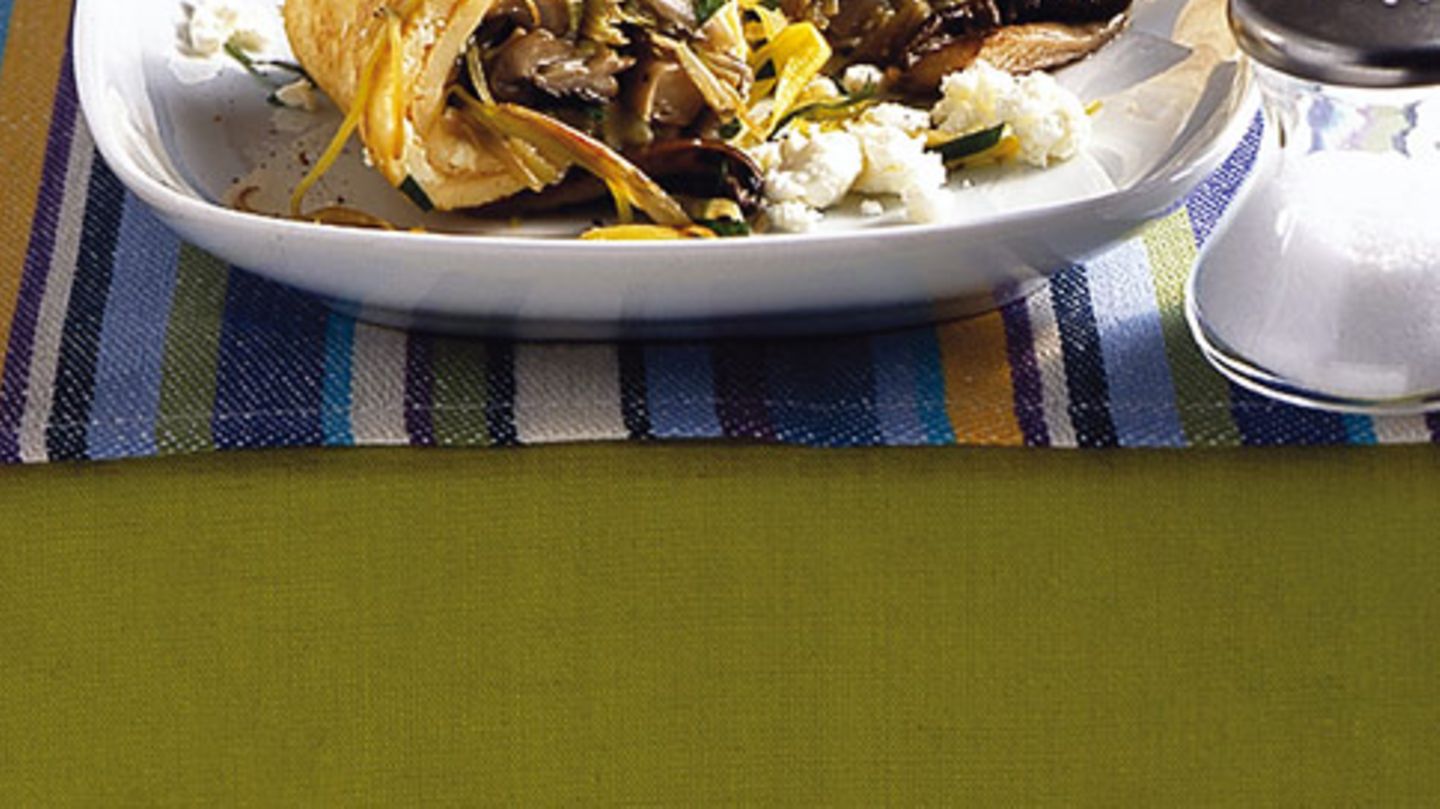 Omelett mit Porree und Pilzen Rezept