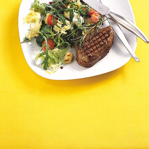 Hüftsteak mit Blattsalat