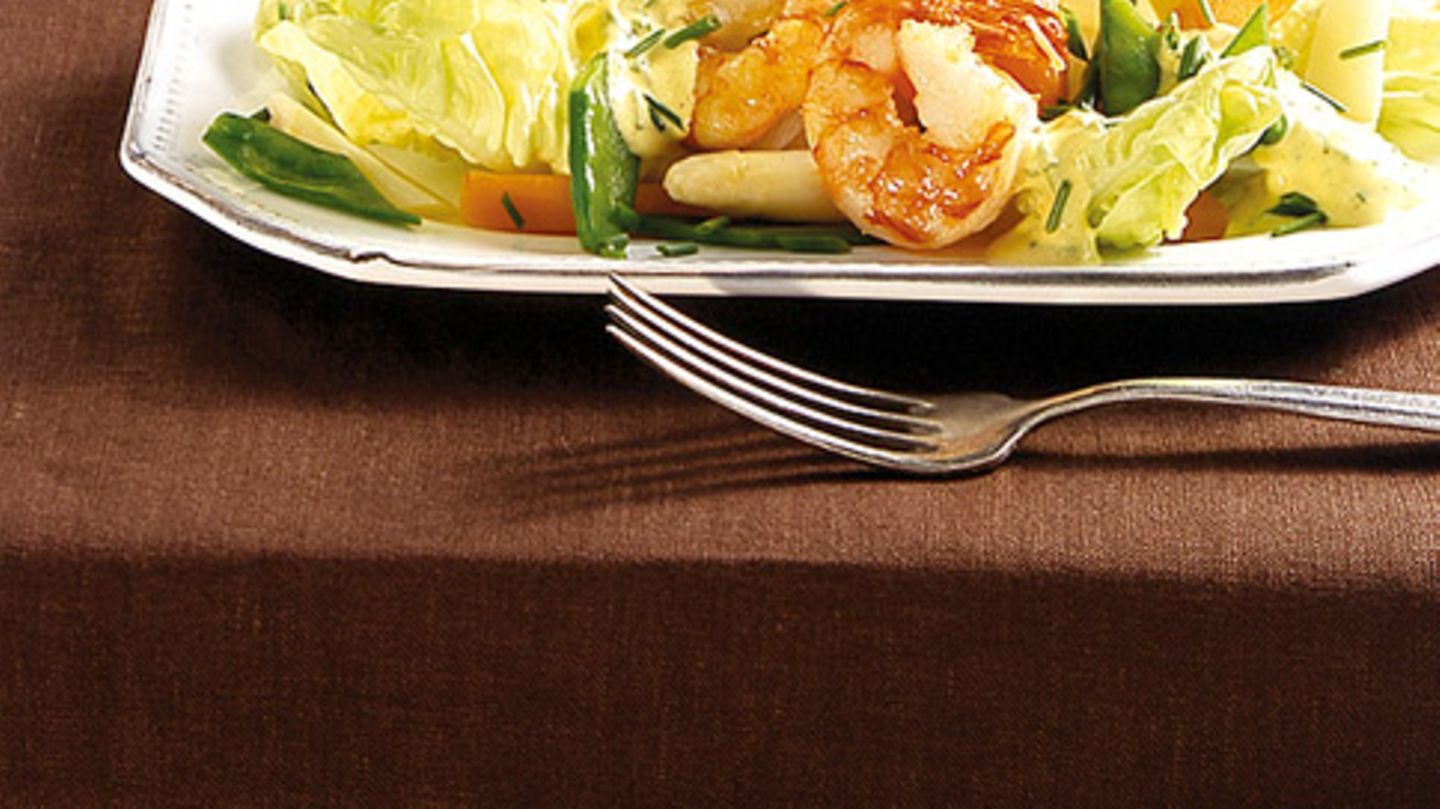 Frühlingssalat mit Garnelen Rezept