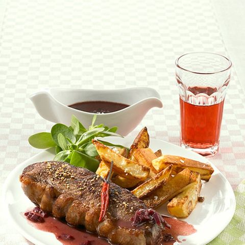 Steak mit Rotweinsauce