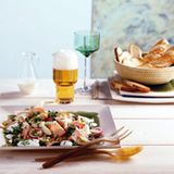 Kasseler-Birnen-Salat mit Meerrettichsauce