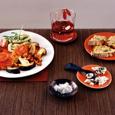 Palbohnenpüree mit Pilzen